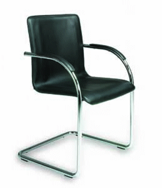 Boss Chrome Frame Side Chair Bk.