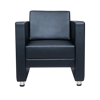 Image 1-Seater PU Sofa - Black