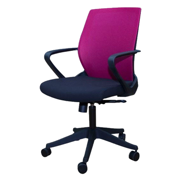 Anji Medium Back Mesh Chair w/Arms - Wine #A-3