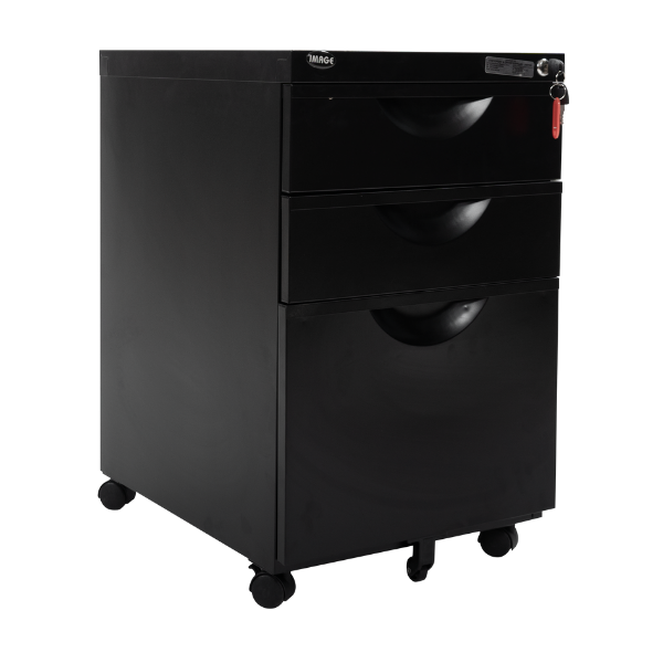 Picture of BZ-P3DB Bizoe Metal 3-D Pedestal w/Centre Pull - Black