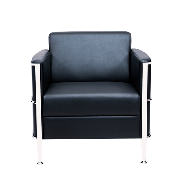 Picture of AA-S91251 Image 1-Seater Sofa w/Chrome Frame - Black