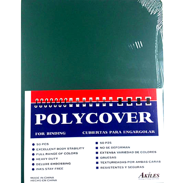 Picture of 04-087 Binding Covers Poly Dark Green (50) #GR02