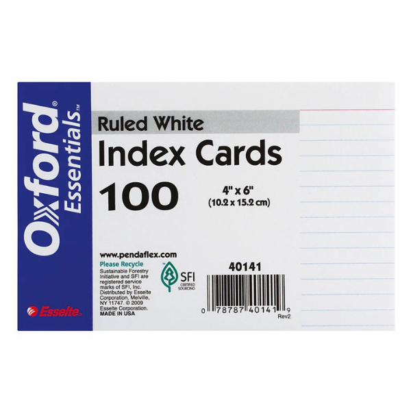 Picture of 13-004 4x6 Ruled Cards (100) White
