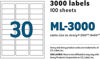 Picture of 46-000 Maco Laser/Inkjet Labels 1x2-5/8 (3M) #ML-3000