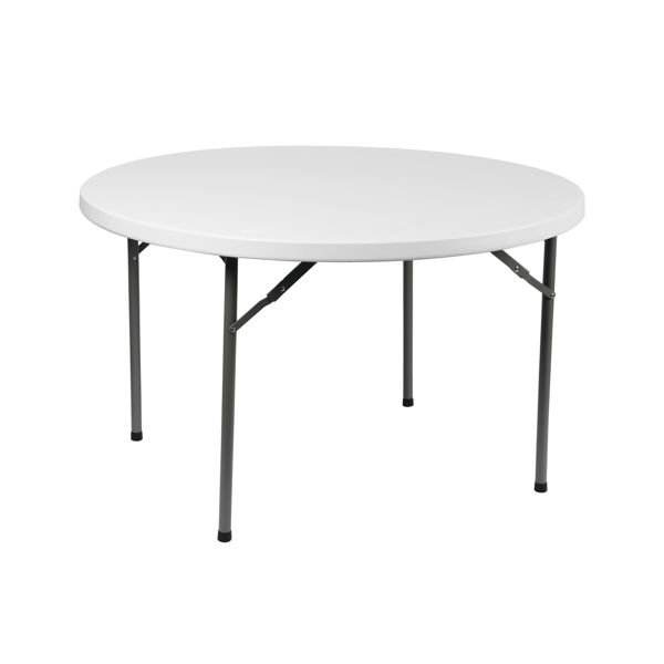 Picture of AA-T64974OW Image 1200 Dia. Plastic Folding Table - Off White