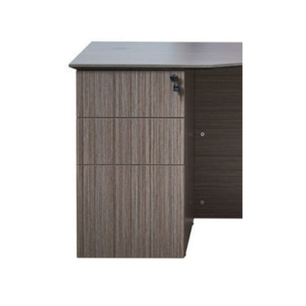 Picture of N6-003DW Boss 3-Drawer Pedestal - Driftwood