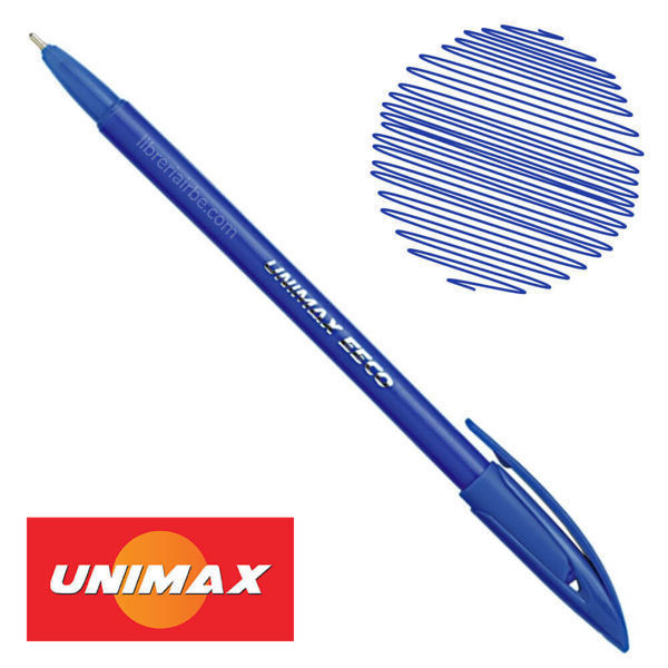 Picture of 62-002C Unimax Eeco Ball Point Pen 1.0mm - Blue #3000